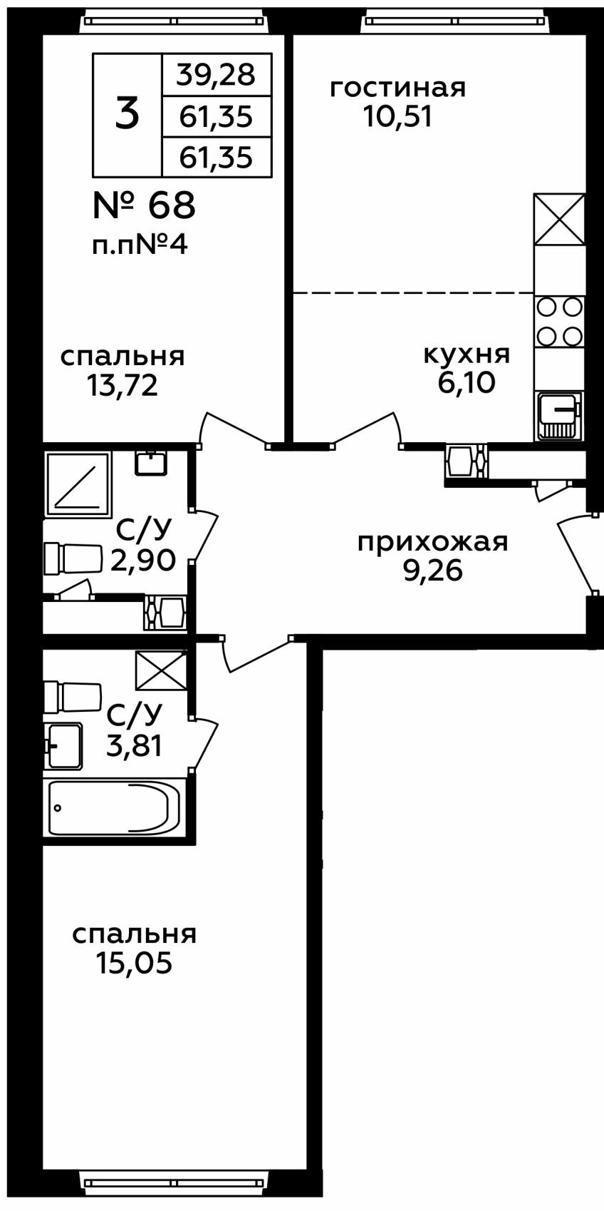 Дом 262 Секция 1 Этаж 18 Квартира 56182