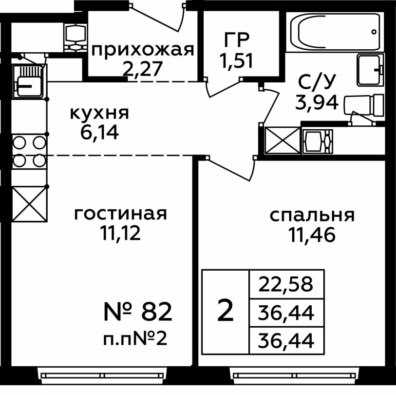 Дом 262 Секция 1 Этаж 22 Квартира 56196