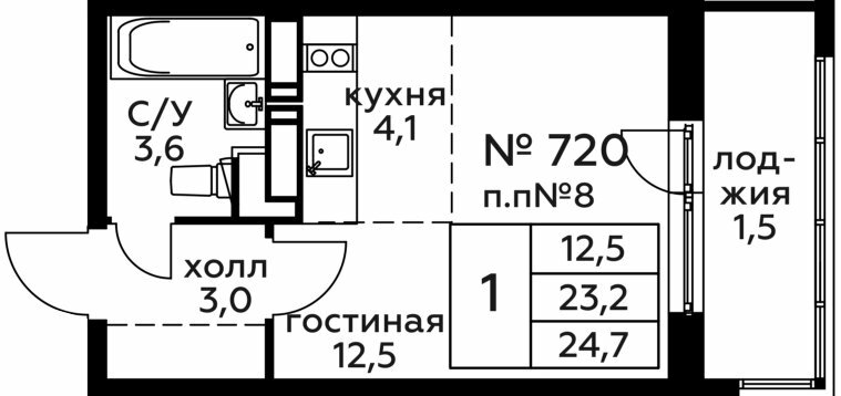Дом 260 Секция 4 Этаж 21 Квартира 54826