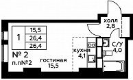 Дом 261 Секция 1 Этаж 2 Квартира 55241