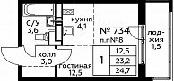Дом 260 Секция 4 Этаж 22 Квартира 54840
